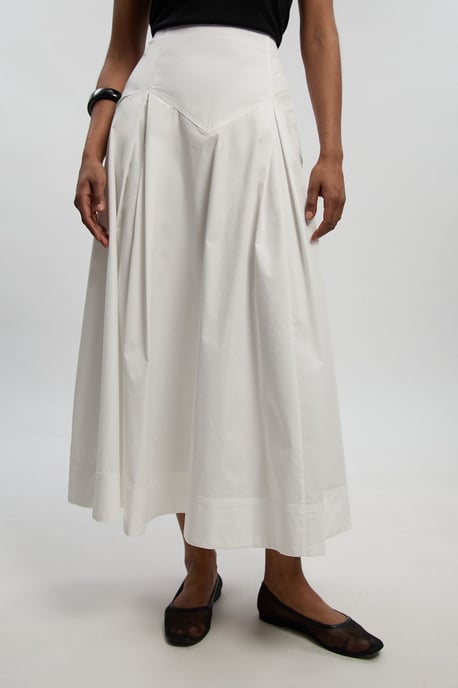 Cotton Woven Prom Skirt With Dropped Waist Detail - Image 3