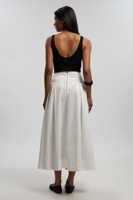 Cotton Woven Prom Skirt With Dropped Waist Detail - Image 4