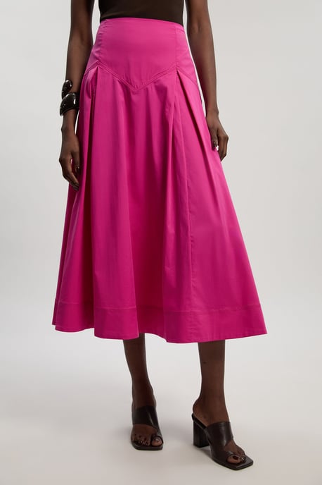 Cotton Woven Prom Skirt With Dropped Waist Detail - Image 2