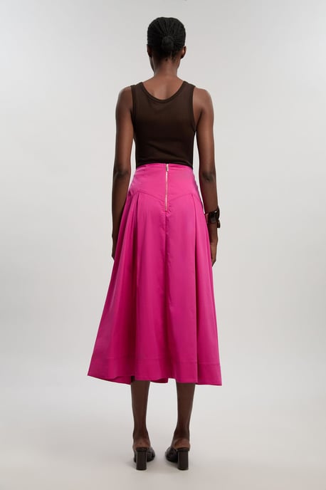 Cotton Woven Prom Skirt With Dropped Waist Detail - Image 4