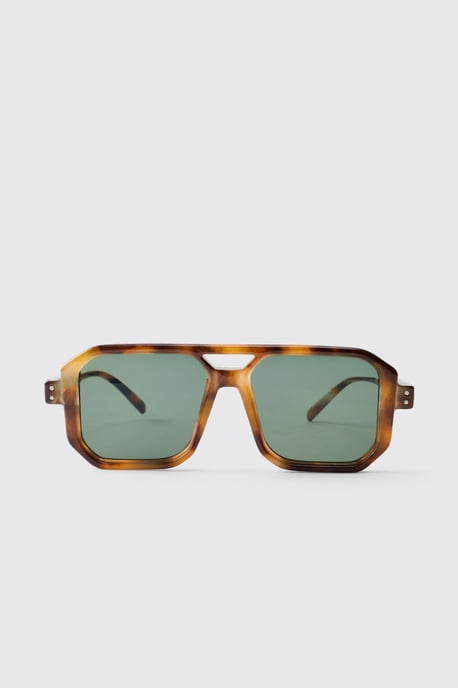 Plastic Square Aviator Sunglasses - Image 2