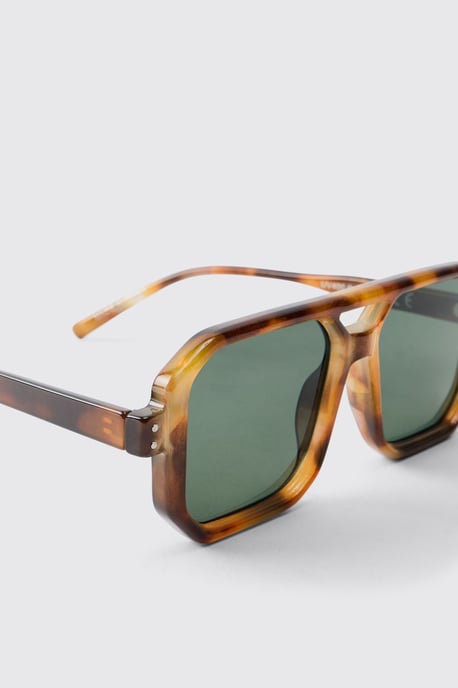 Plastic Square Aviator Sunglasses - Image 3
