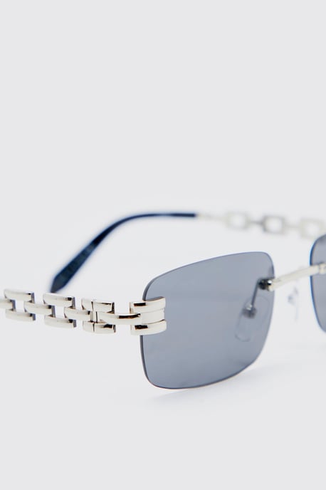Metal Chain Frameless Sunglasses - Image 3