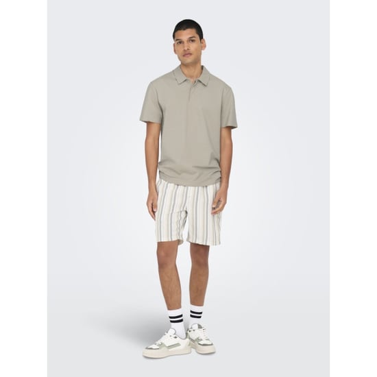 Only & Sons onskian life reg seersucker ss polo 22028694 silver lining - Image 2
