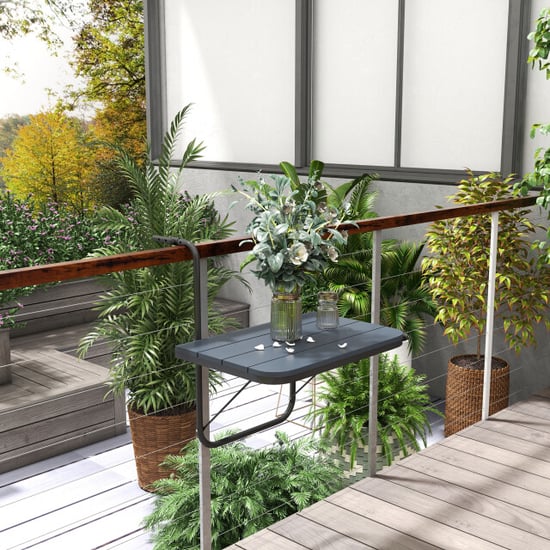 4goodz Balkon hangtafel inklapbaar in hoogte verstelbaar aluminium frame met - Image 3