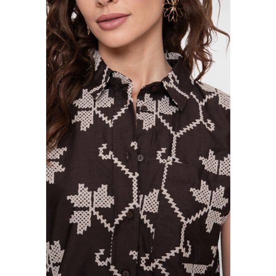 Geisha 63212-20 750 blouse chocolate brown/sand - Image 5