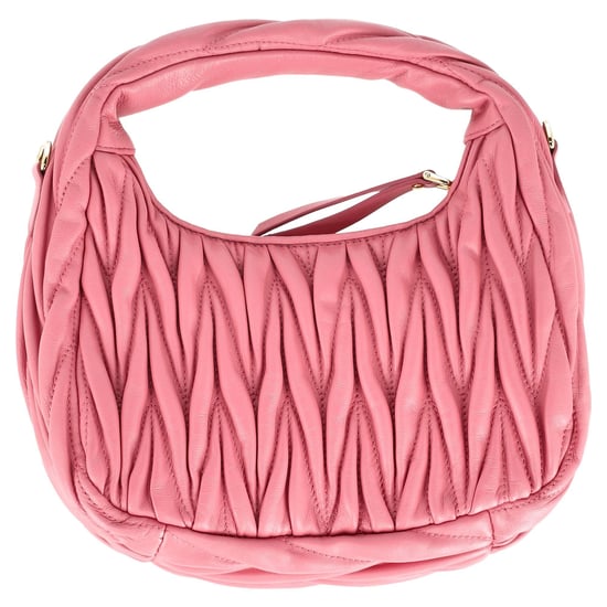 Miu Miu Wander Matelassé Hobo Tas in Roze Lamsskinleer - Image 4
