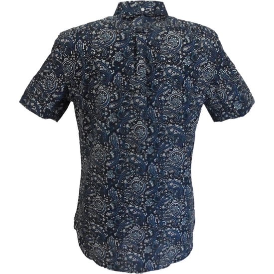 Lambretta Mens Paisley Shirt (Black/Grey/Blue) - Image 2
