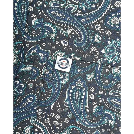 Lambretta Mens Paisley Shirt (Black/Grey/Blue) - Image 3