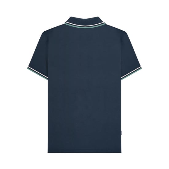 Lambretta Mens Vertical Stripe Polo Shirt (Navy/Smoke Blue) - Image 2