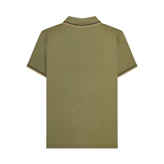 Lambretta Heren Houndstooth Polo Shirt (Khaki Groen) - Image 2