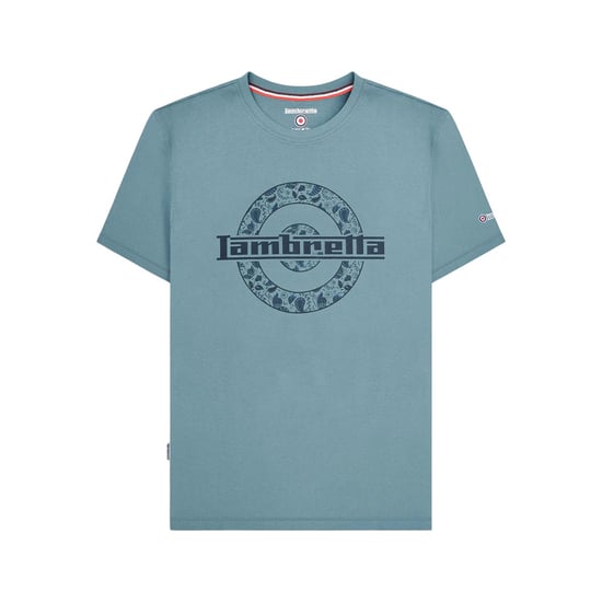 Lambretta Heren Paisley Target T-shirt (Rookblauw) - Image 1