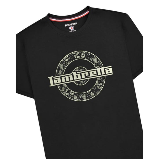Lambretta Heren Paisley Target T-Shirt (Zwart) - Image 3