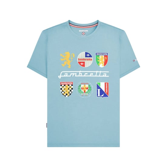 Lambretta Heren Heritage SS26 Logos T-Shirt (Lichtblauw) - Image 1