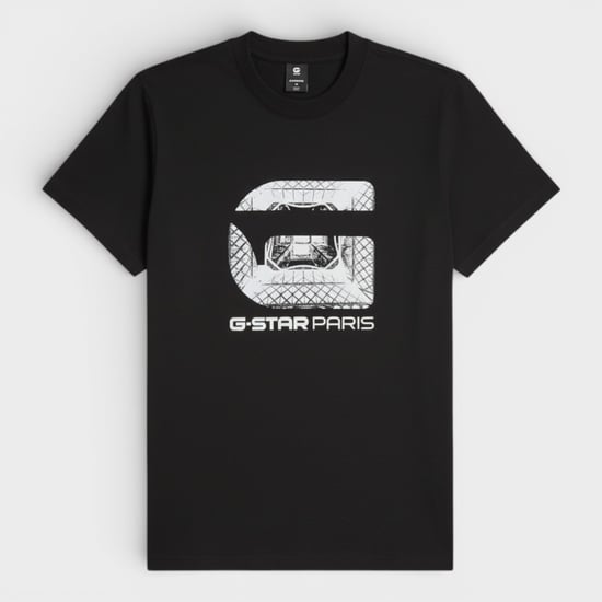 G-Star Logo Paris T-Shirt - Black and White - Men's Cotton - Image 1