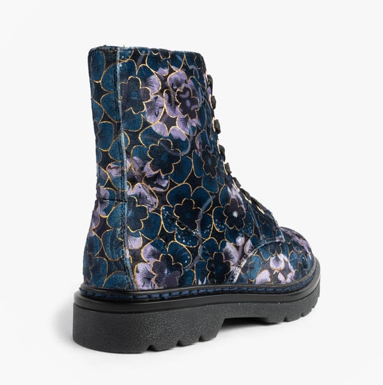 Heavenly Feet Mdnght Justina2 Viola Velour Womens Ankle Boots Midnight - Image 3