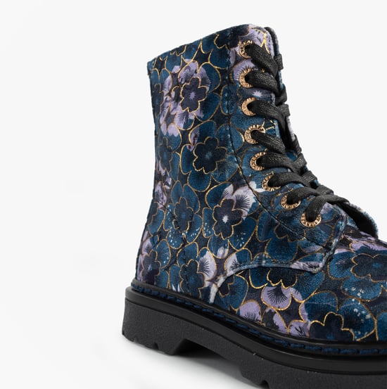 Heavenly Feet Mdnght Justina2 Viola Velour Womens Ankle Boots Midnight - Image 4