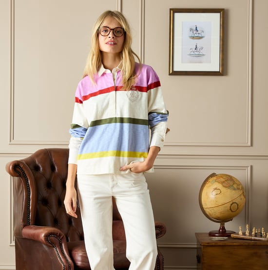 Joules Lara Slub Womens Rugby Shirt Multi - Image 3