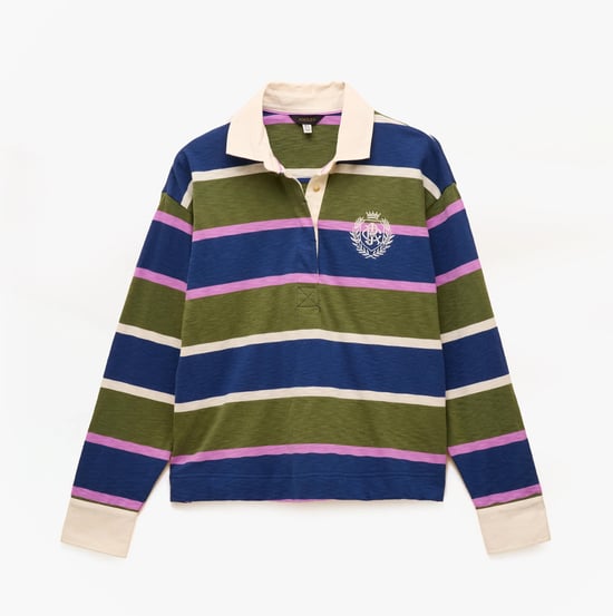 Joules Lara Slub Womens Rugby Shirt Green - Image 1