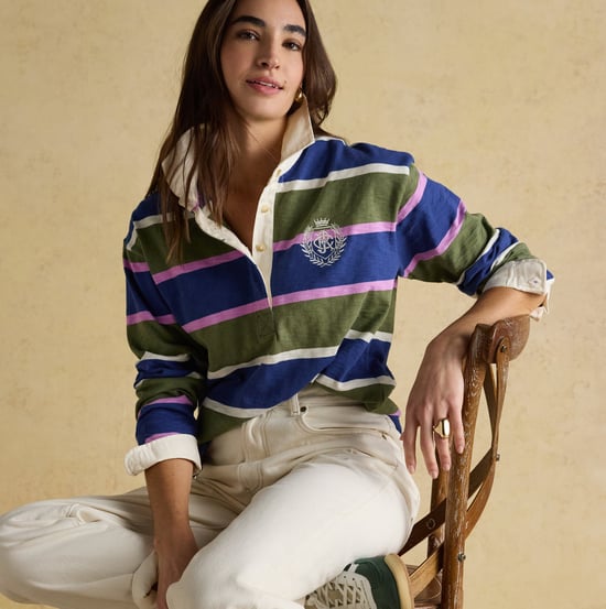 Joules Lara Slub Womens Rugby Shirt Green - Image 5