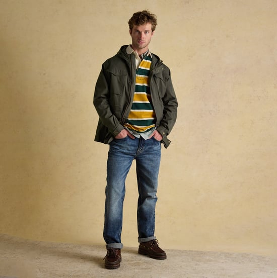 Joules Portman Mens Green Waterproof Raincoat Green - Image 2