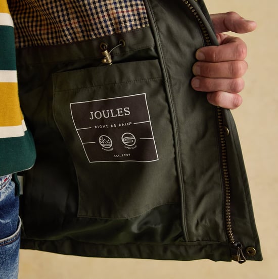 Joules Portman Mens Green Waterproof Raincoat Green - Image 4