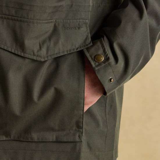 Joules Portman Mens Green Waterproof Raincoat Green - Image 5