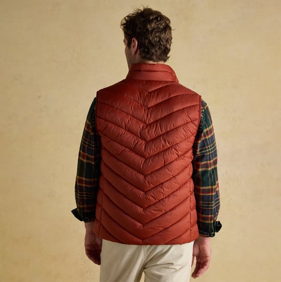 Joules Garrett Mens Showerproof Padded Gilet Orange - Image 4