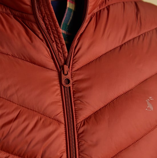 Joules Garrett Mens Showerproof Padded Gilet Orange - Image 6