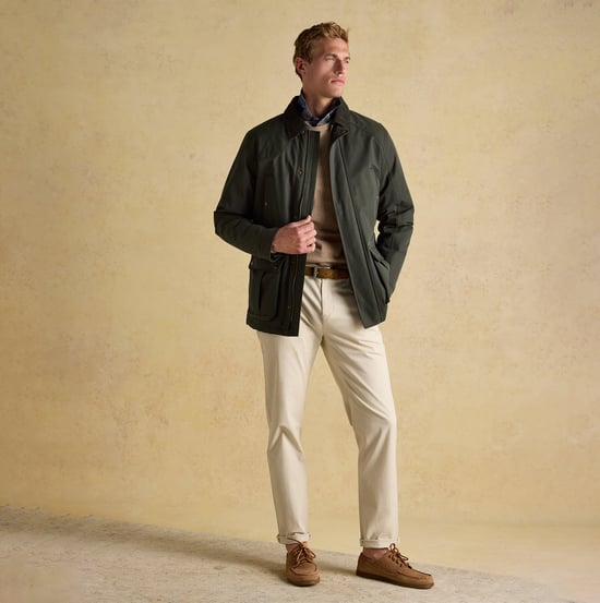 Joules Farleigh Mens Waterproof Midweight Country Coat Green - Image 2