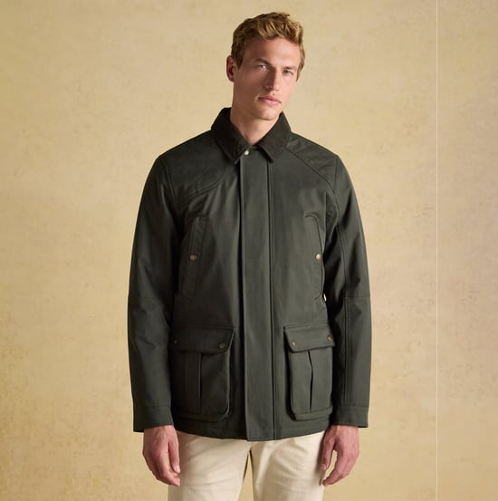 Joules Farleigh Mens Waterproof Midweight Country Coat Green - Image 4