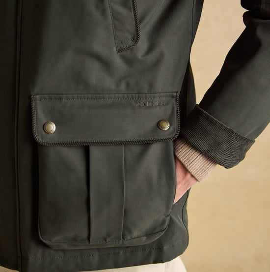 Joules Farleigh Mens Waterproof Midweight Country Coat Green - Image 5
