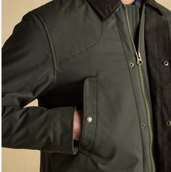 Joules Farleigh Mens Waterproof Midweight Country Coat Green - Image 6