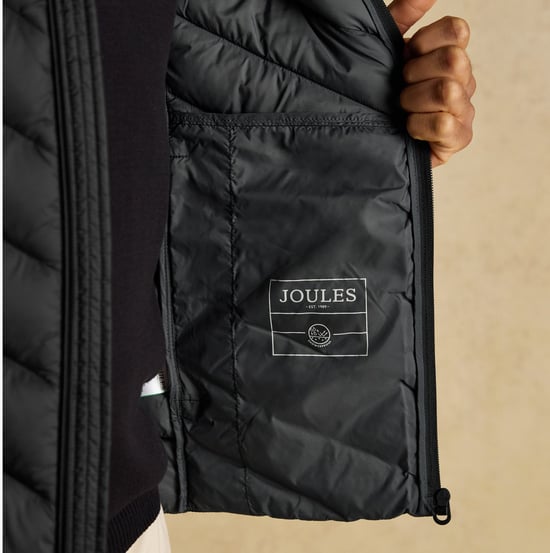 Joules Garrett Mens Showerproof Padded Gilet Black - Image 6