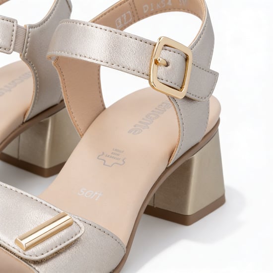 Remonte D1k54 Womens Ankle Strap Sandals Pale Gold - Image 5