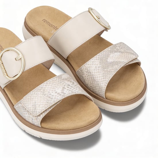 Remonte D2k57 Womens Cross Strap Sandals White/gold - Image 3