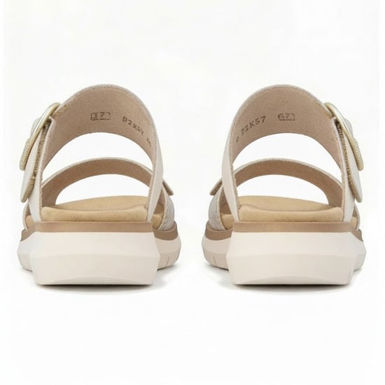 Remonte D2k57 Womens Cross Strap Sandals White/gold - Image 4