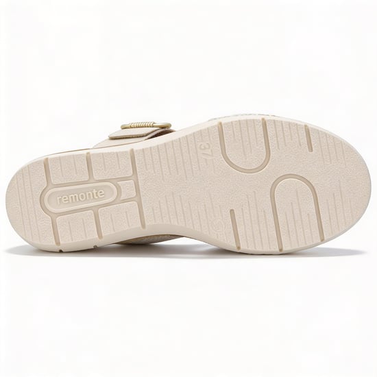 Remonte D2k57 Womens Cross Strap Sandals White/gold - Image 6