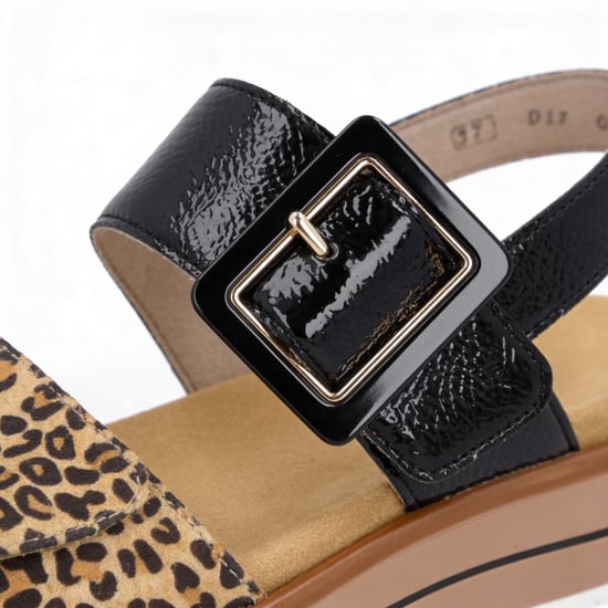 Remonte D1j53 Womens Ankle Strap Sandals Beige/black - Image 4