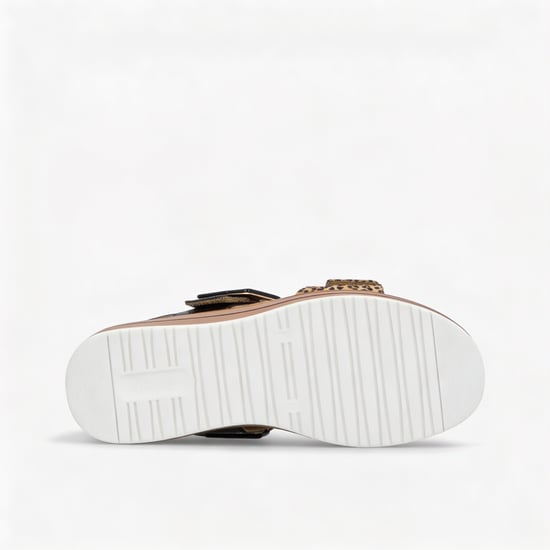 Remonte D1j53 Womens Ankle Strap Sandals Beige/black - Image 5