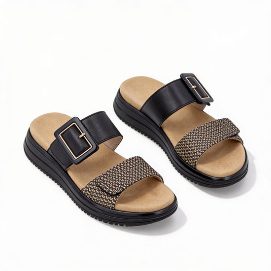 Remonte D1j61 Womens Cross Strap Sandals Black/brown - Image 3