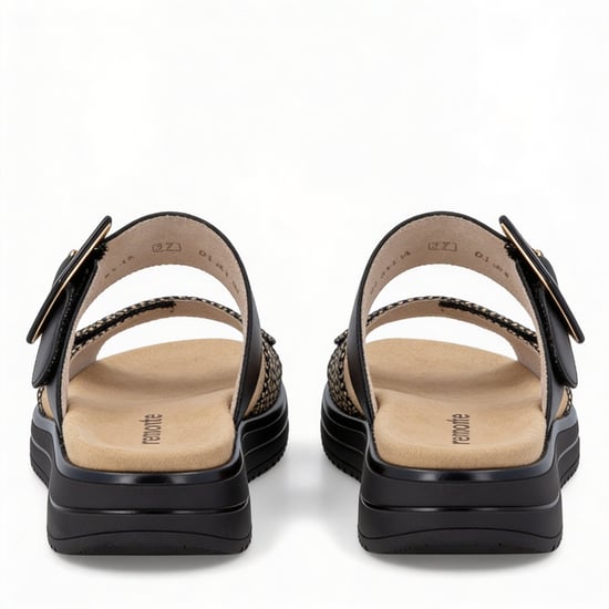 Remonte D1j61 Womens Cross Strap Sandals Black/brown - Image 6