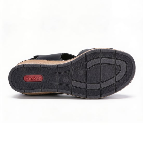 Rieker Rose Womens Wedge Sandals Black - Image 5