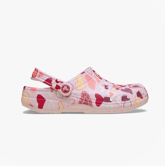 Crocs Classic Vday Girls Clogs Sandals Pink Milk/hearts - Image 1