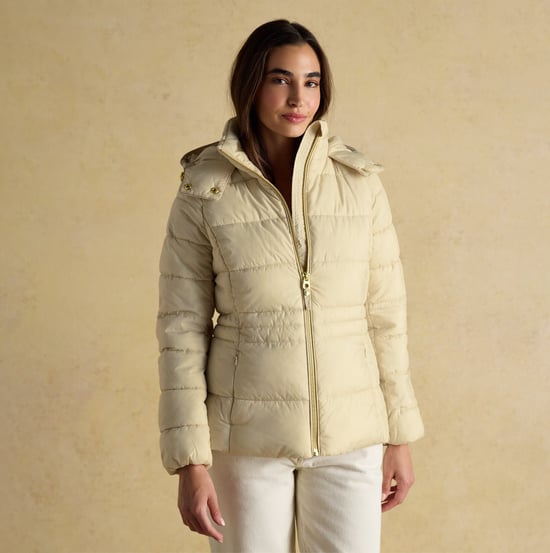 Joules Hadlow Womens Padded Short Coat Neutral - Image 4