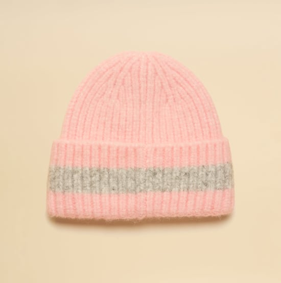 Joules Popley Stripe Womens Beanie Pink/grey - Image 2
