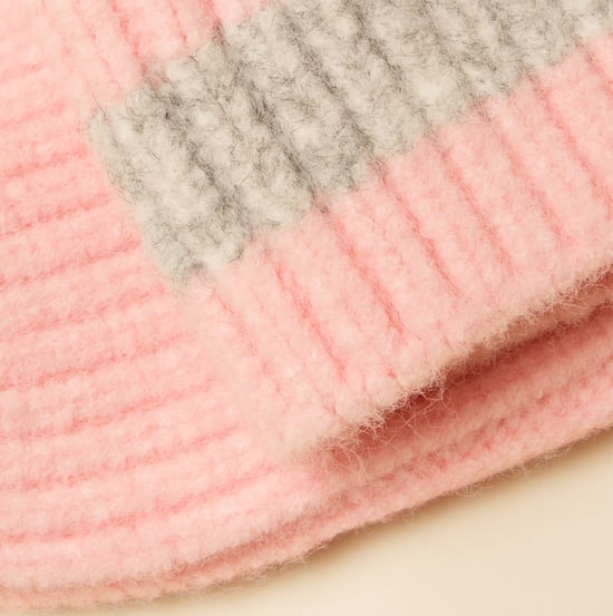 Joules Popley Stripe Womens Beanie Pink/grey - Image 4