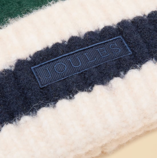 Joules Popley Stripe Womens Beanie Green/blue - Image 4