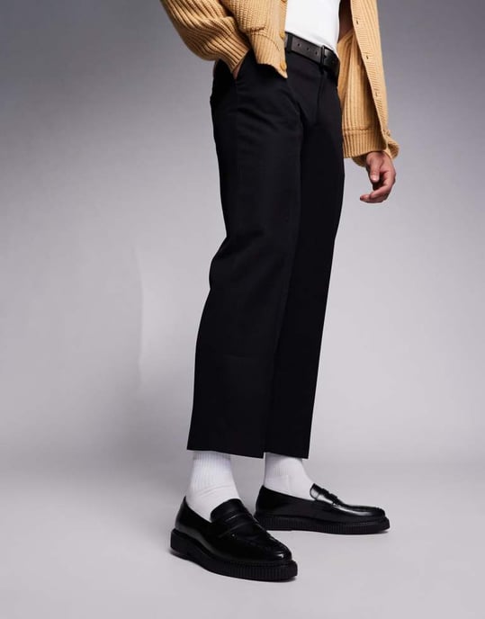 ASOS DESIGN creeper loafers in black leather - Image 2