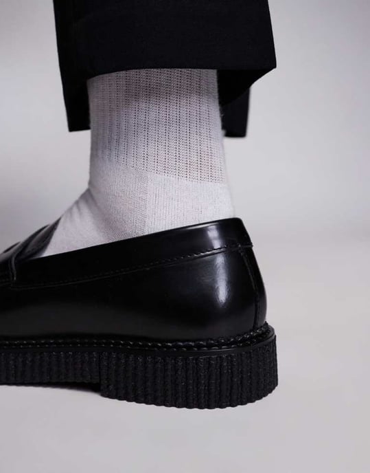 ASOS DESIGN creeper loafers in black leather - Image 4